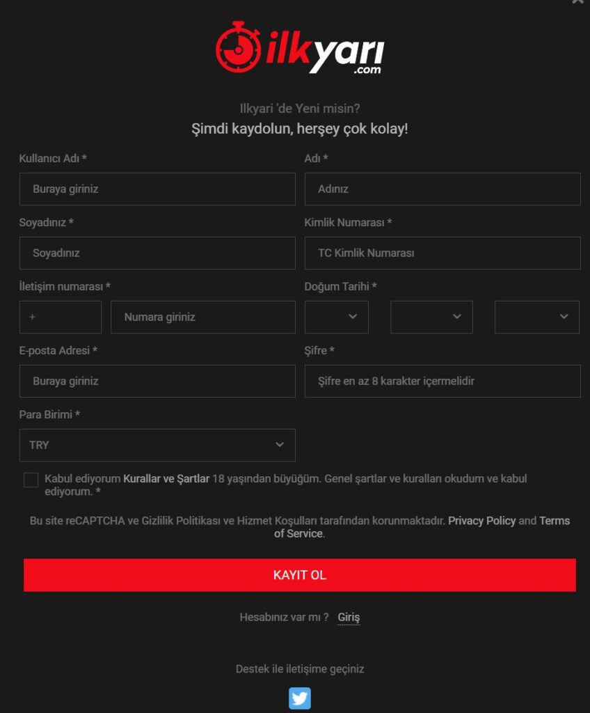 ilkyarı yeni üyelik